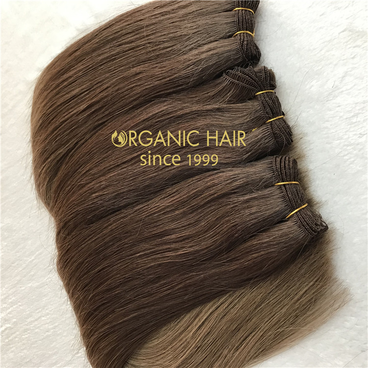 Best remy human hair extensions hand tied weft  C42